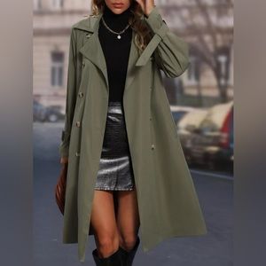 Green trench coat